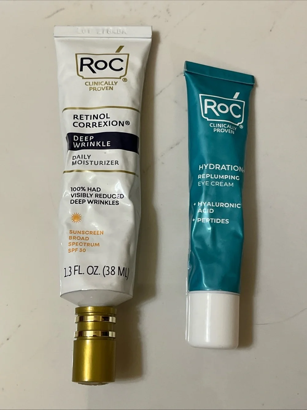 ROC retinol correxion deep wrinkle daily moisturizer and hydration eye cream lot